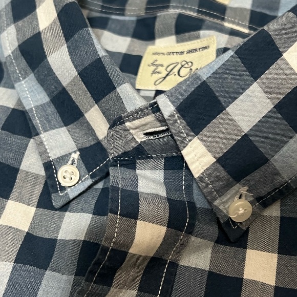Jcrew Men’s Button Up Long Sleeve Shirt Gingham Size Medium - Picture 3 of 4